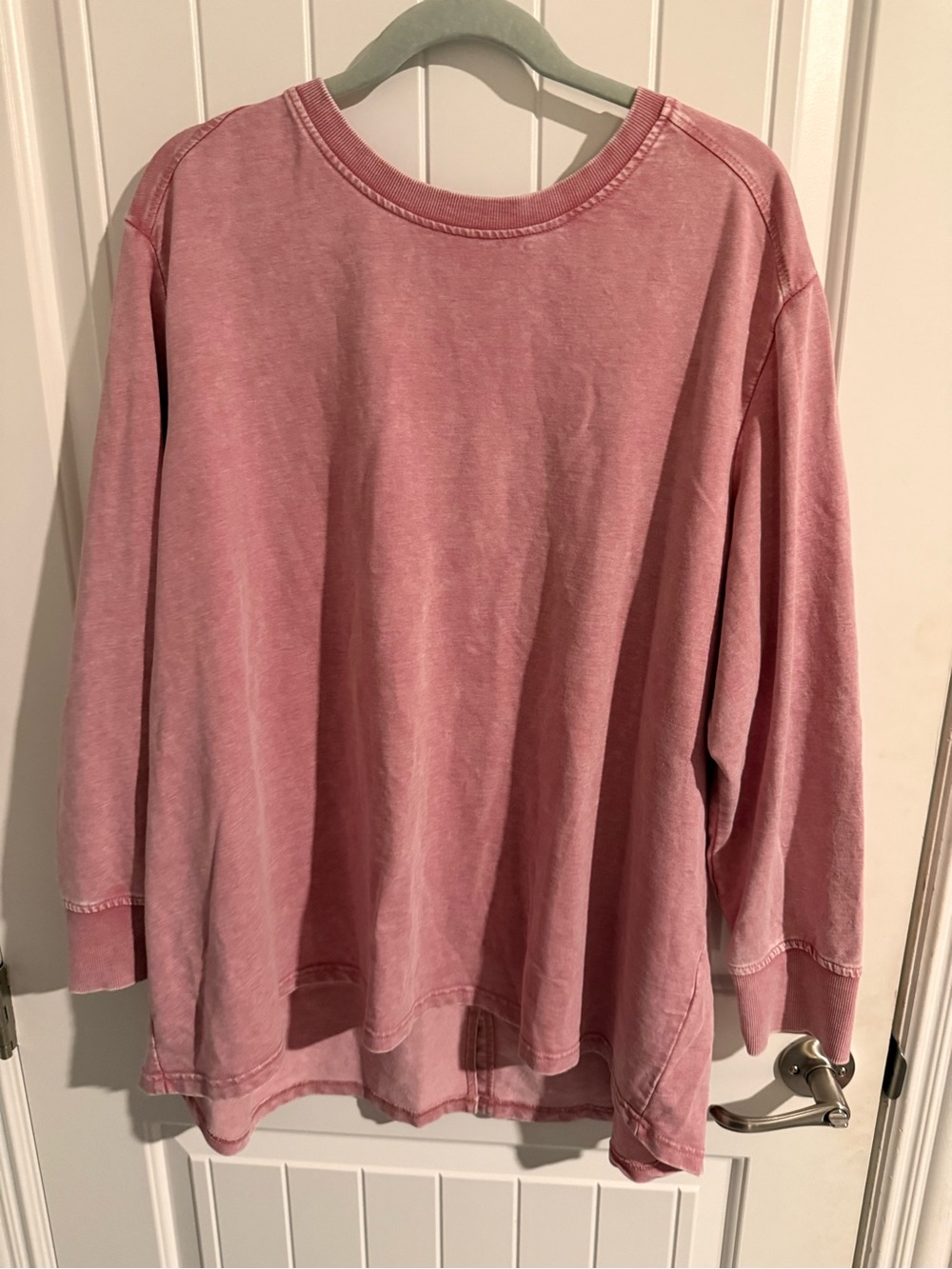Jane & Delancey Pink Button-Back Long Sleeve Top — 2X